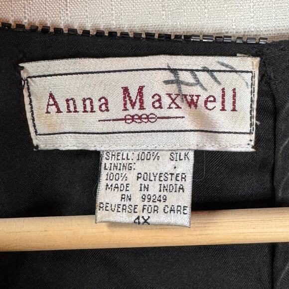 VINTAGE 100% Silk Beaded Blouse‎ Womens 4X Embellished Avant Garde Glam Resort - Picture 9 of 11